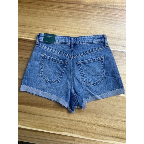 Wild Fable Junior Teens High-Rise Rolled Cuff Blue Denim Shorts Size 0 - Picture 5 of 9